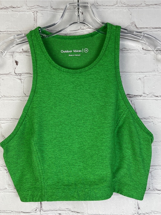 Outdoor Voices Tops - OUTDOOR VOICES Athena green heather high-neck crop tank top, size M